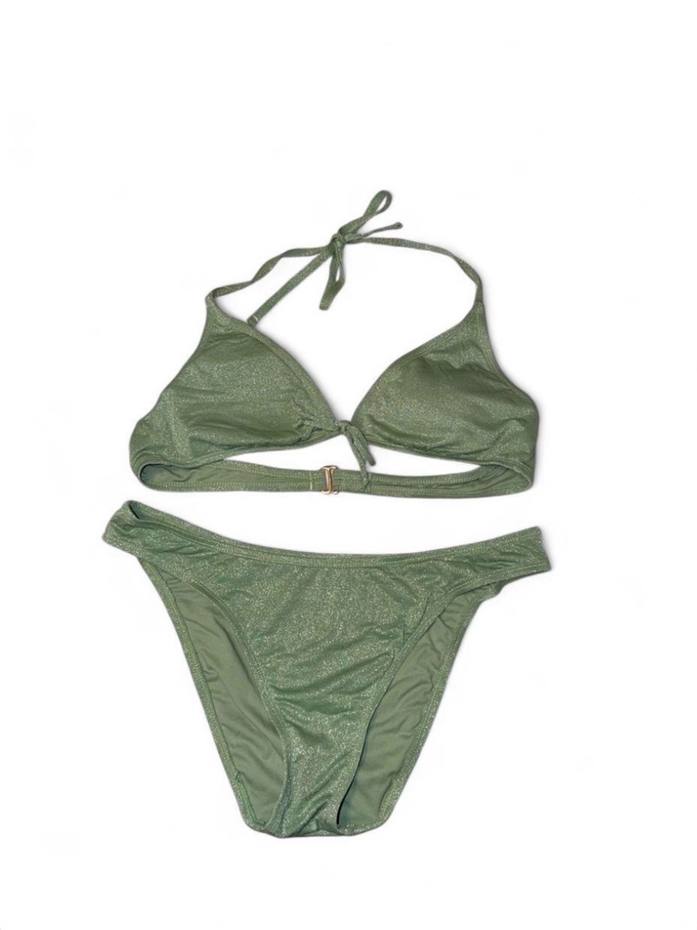 Shade & Shore green glittery/sparkly bikini set!